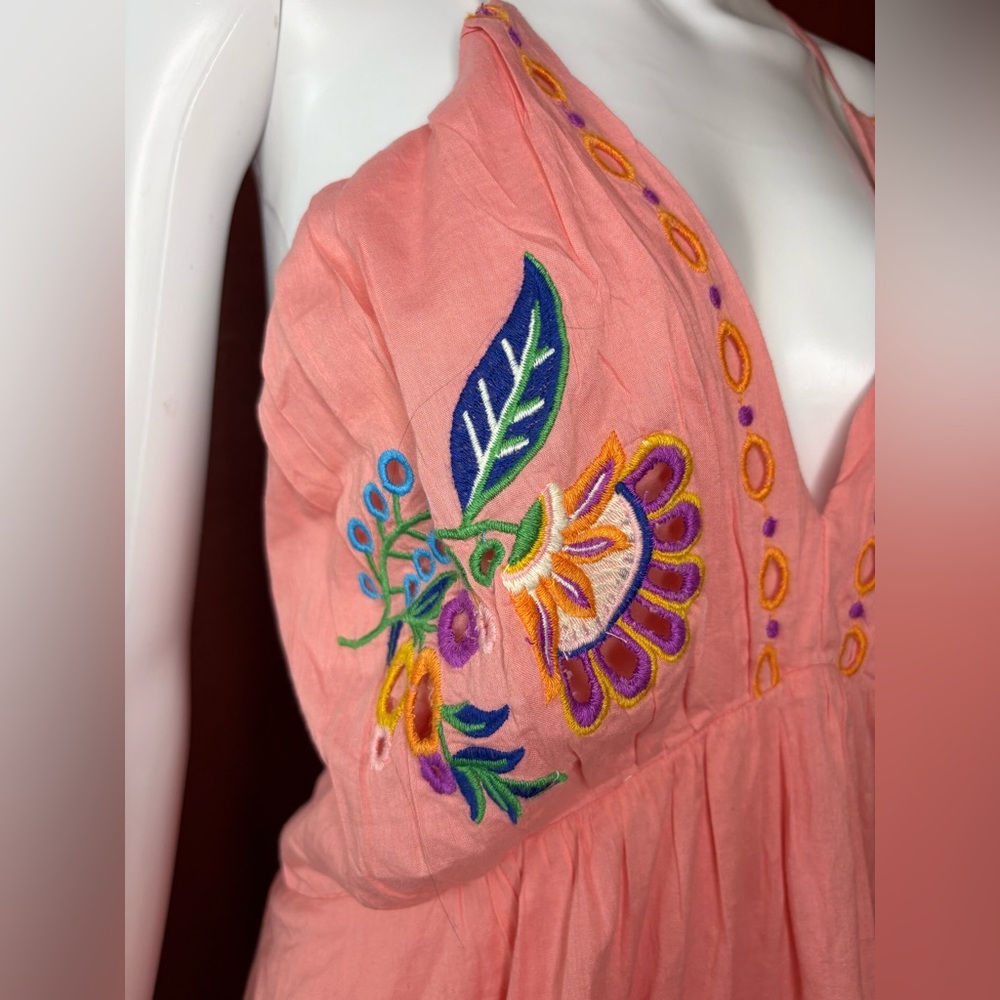 NWT Farm Rio Richelieu Crossed Front Parrot Midi Dress Pink Size M - Picture 5 of 9